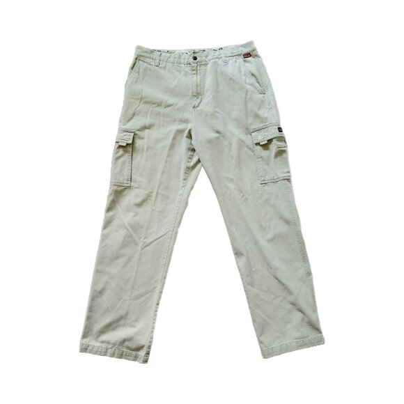 VTG 90s Y2K Quiksilver Baggy Cargo Pants Carpenter Rave Cyber Grunge Skate 34x30 - Picture 2 of 16